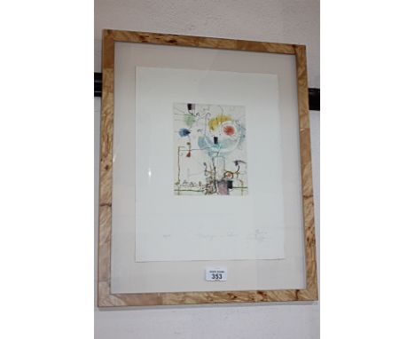 20th century Continental school, abstract composition, 'Dialogue in Silence', limited edition relief print, numbered 80/150, 
