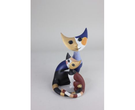 A Goebel figure group of two cats by Rosina Wachtmeister, names Angelo &amp; Angelina 20cm high