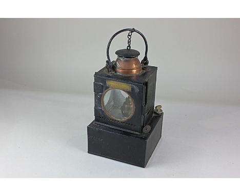 An LNER Welch Patent Railway oil lamp, makers The Lamp Manufacturing Company Ltd of London, 25cm high