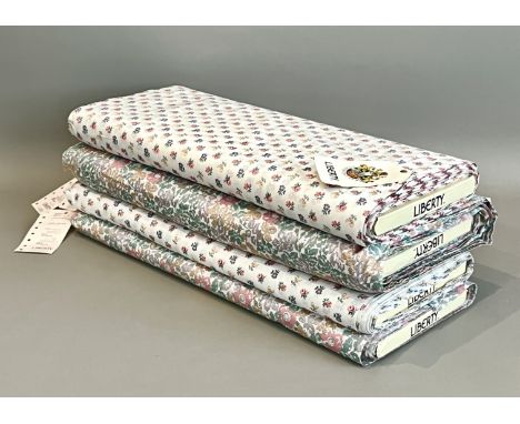A quantity of vintage Liberty Tana Lawn fabric in two very pretty floral designs; 100% cotton print on white ground, Liberty 