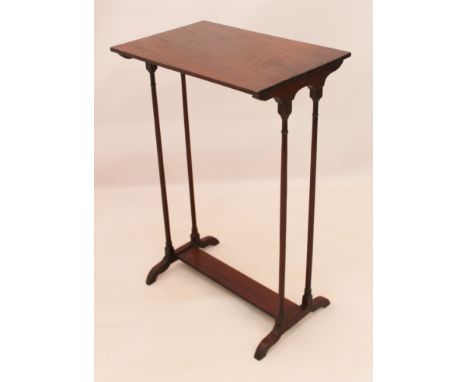 Two antique occasional tables -  1. a 19th century rectangular mahogany occasional table with four slender column supports, t