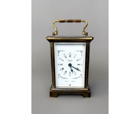 A Bayard of Paris French brass carriage clock - second half 20th century, with signed white enamel Roman dial, 9 jewel single