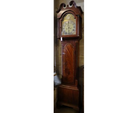 An early 19th century mahogany 8 day Scottish longcase clock, the silvered and brass dial marked William Man, Aberdeen, heigh