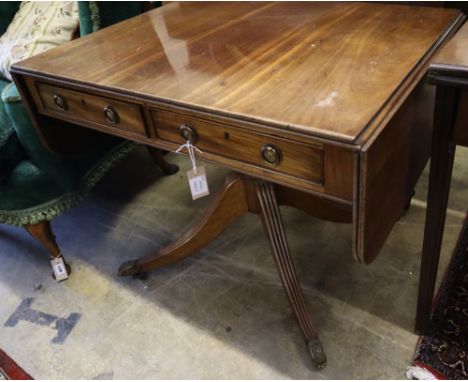 A Regency mahogany sofa table, width 88cm, depth 68cm, height 70cm