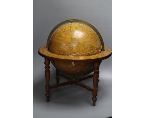 An early 19th century Smith's Celestial table globe, height 46cm (a.f.)