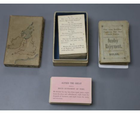 An 1830s Card Game THE HISTORY OF ENGLAND with 41 historical questions and answers. 9 Question cards (complete) and 41 Answer