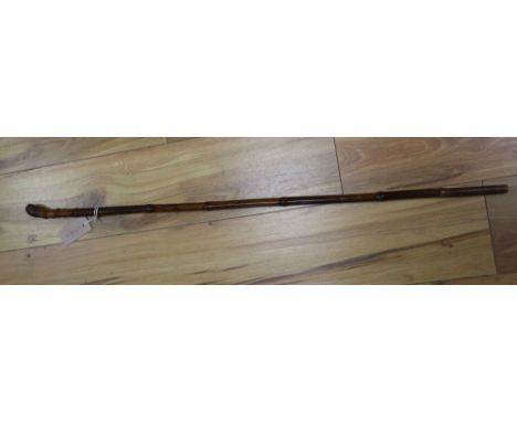 A bamboo sword stick, c.1900, length 89cm