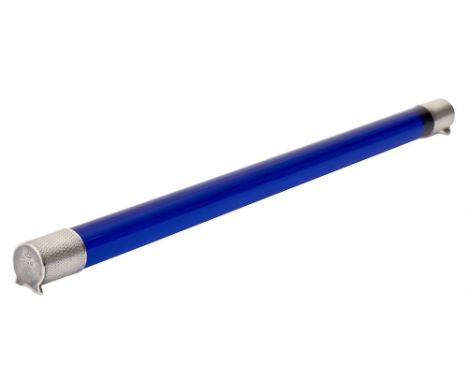 A George V silver mounted' Bristol' blue glass rest, maker Padgett &amp; Barham Ltd, London, 1927: of cylindrical form with e