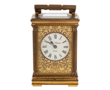 Charles Frodsham London, a contemporary 20th century carriage clock: the eight-day duration, timepiece movement having a plat