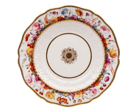 An early 19th century Coalport porcelain dessert plate, the painting attributed David Evans; together with one other: the fir