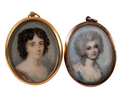 Caroline Grosvenor [1858-1940] after Richard Cosway -A miniature portrait of Anne Duchess of Cumberland,:- head and shoulders