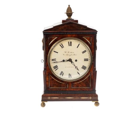 William Cribb, Southampton Row, London; a Regency mahogany bracket clock: the eight-day duration five-pillar double-fusee mov