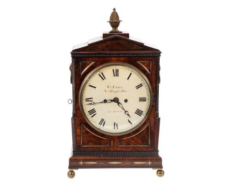 William Cribb, Southampton Row, London; a Regency mahogany bracket clock: the eight-day duration five-pillar double-fusee mov