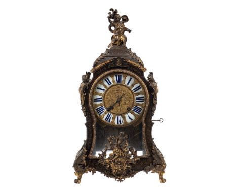 De Lisle à Paris, a large boulle bracket clock with matching bracket: the eight-day duration movement having vase shaped pill