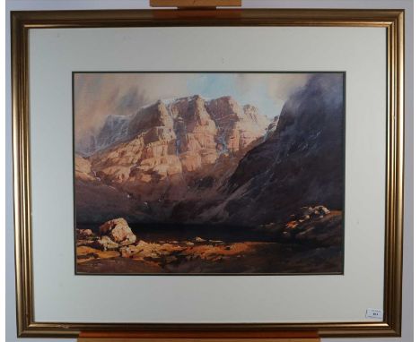 Vivienne Pooley (British Contemporary, Northern School), Triple Buttresses, watercolour, signed bottom left, framed, measurem