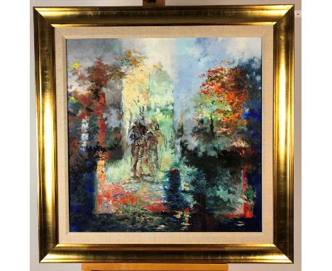 Julian Bond (British Contemporary), Through the Archway, oil on canvas, signed bottom right, dated '96, framed, measurements 
