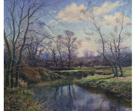 Mervyn Goode (British, 20th-21st Century), Derford Bridge, oil on canvas, signed bottom left, framed, measurements 61 x 71 cm