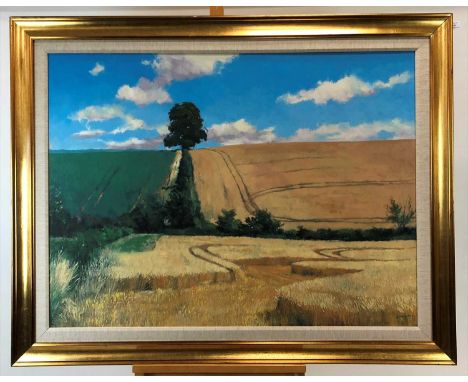 Neil Canning (British Contemporary, St. Ives School), Through the Corn, oil on canvas, signed bottom right, framed, measureme