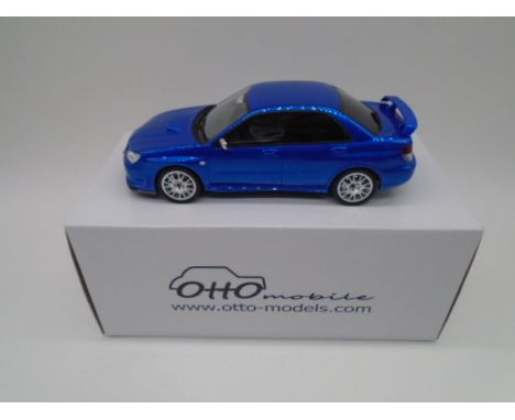 A boxed Otto Mobile Ltd die-cast car model of a Subaru Impreza STI S204 (1:18 Scale)