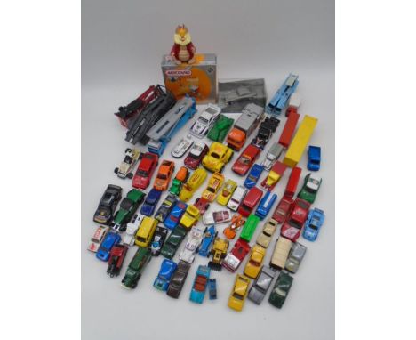 A collection of mainly play worn die-cast vehicles including Lledo, Hotwheels, Matchbox,  Corgi etc