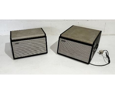 A vintage Hacker Gondolier GP42 portable record player and a Hacker AL42 amplifier loudspeaker - untested.