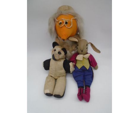 Three vintage soft toys including The Wombles "Uncle Bulgaria"