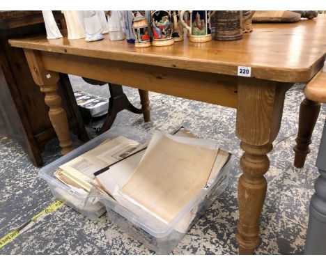 A PINE KITCHEN TABLE. 