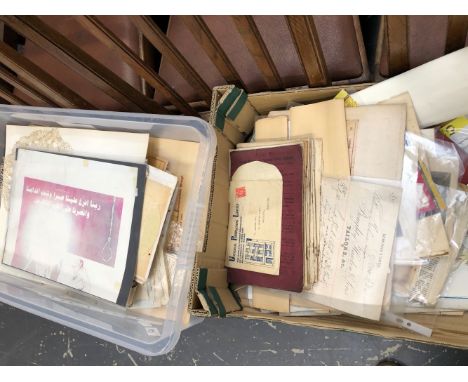 A GOOD COLLECTION OF EPHEMERA TO INCLUDE DEEDS, VINTAGE INVOICES, ADVERTISING, PRINTS, AUTOGRAPH LETTERS INC. HARRY SECOMBE A