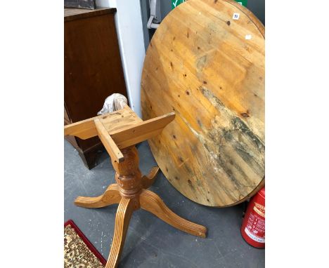 A PINE KITCHEN TABLE. 