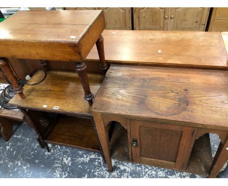 A WASH STAND, A BIDET, A SMALL OCCASIONAL TABLE, A STANDARD LAMP AND A TILE TOP TABLE.