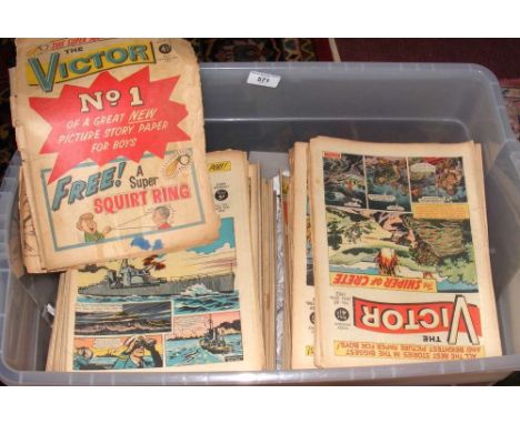 Selection of early comics, including the first "The Victor" February 25th 1961 and others