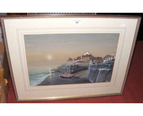 M BENSLEY - watercolour - coastal scene - signed and dated