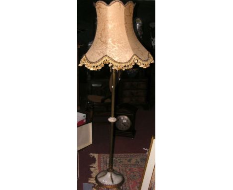Onyx and gilt standard lamp with shade