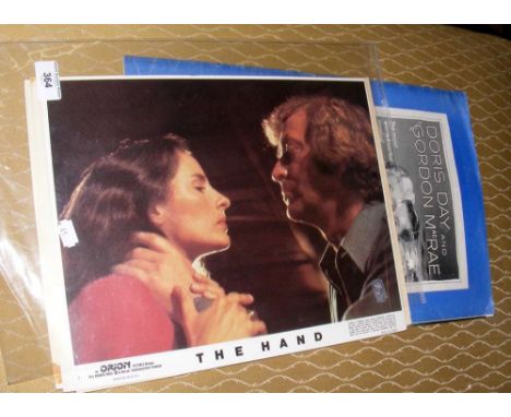 Selection of vintage film lobby posters, including "The Hand" starring Michael Caine