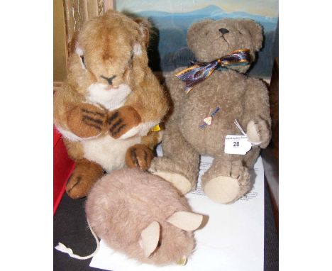 An old Merrythought Mouse, Dean's Squirrel, together with a collectable Teddy Bear