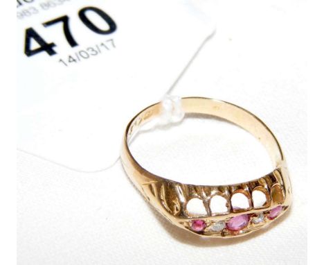 An 18ct gold ruby and diamond ring