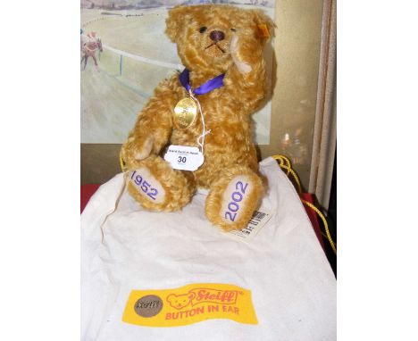 Collectable modern Steiff Teddy Bear with bag