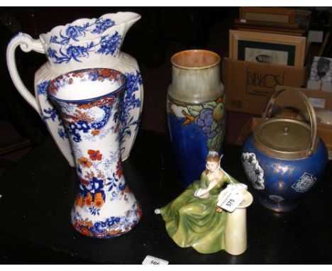 Various collectable ceramic ware, including Doulton figurine, vase, etc.