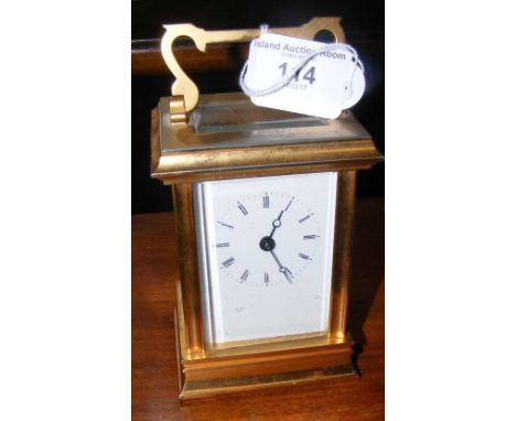 Brass cased carriage clock - 13cm high
