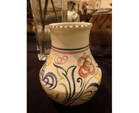 Poole Pottery bulbous vase signed LE