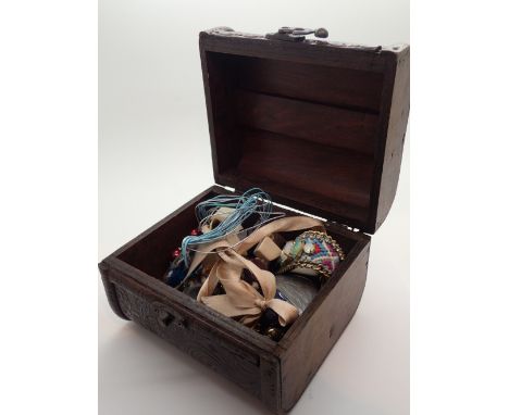 Vintage jewellery box with contents