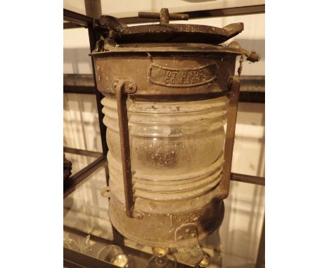 Large naval lamp converted to electricity H: 35 cm