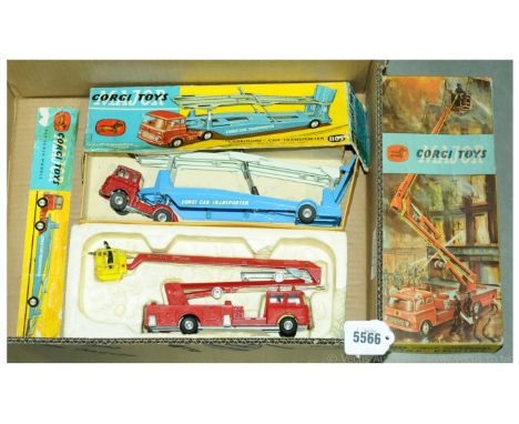Corgi Major Toys a boxed pair of early issue comprising of (1) 1127 Simon Snorkel Fire Engine which generally appears to be F