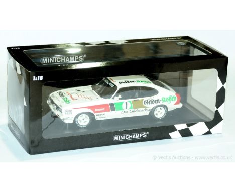 Minichamps a boxed 1/18th scale Ford Capri 3.0S with racing decals No.1 "Gilden Kolsch Racing Team" (Schaefer Rosberg/Vatanen