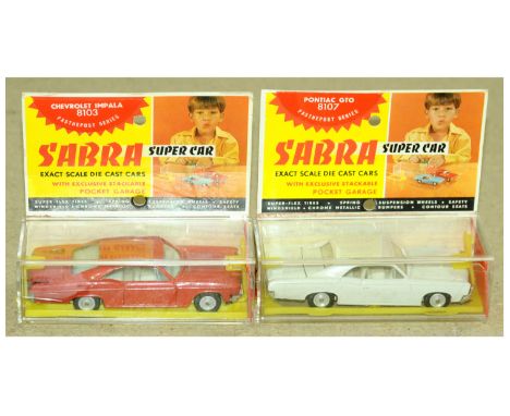 Sabra (Israel) - a boxed/carded pair of diecast models "Ganda Koor" which comprises of 8103 Chevrolet Impala in red along wit