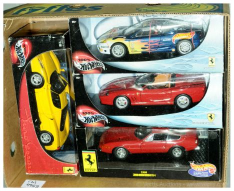 Mattel Hot Wheels a boxed group of 1/18th scale diecast Ferrari High Performance and Sports models to include a Ferrari 365 G