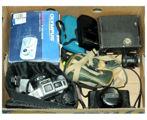 A Camera related group to include boxed Olympus C-360 Zoom Digital Compact Camera, Casio LCD Pocket Colour Television within 