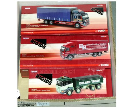 Corgi a boxed 1/50th scale group (Rigids Series) comprising of CC14201 Scania P Tipper "Roland Young" with numbered certifica