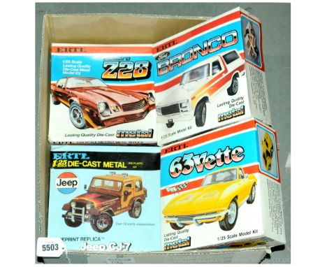 Ertl a boxed group of 1/50th scale metal and plastic constructed kits (Metal Series) comprising of 8106 Camaro Z28, 8107 Ford