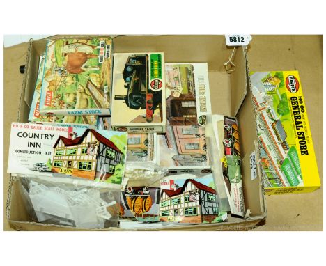 Airfix OO Scale Railway and Accessory plastic kits boxed kits comprise 5 x Engine Shed, Saddle Tank Locomotive, General Store